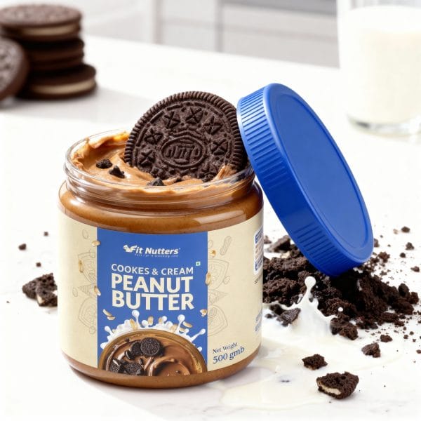 Fitnutters Cookies & Cream Peanut Butter - 500gm - Image 2