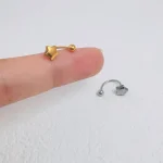 1Pc Simple Star-Shaped Nose Ring, 14K Gold Plated Stainless Steel Piercing Jewelry for Women Daily Wear Body Piercing Accessory