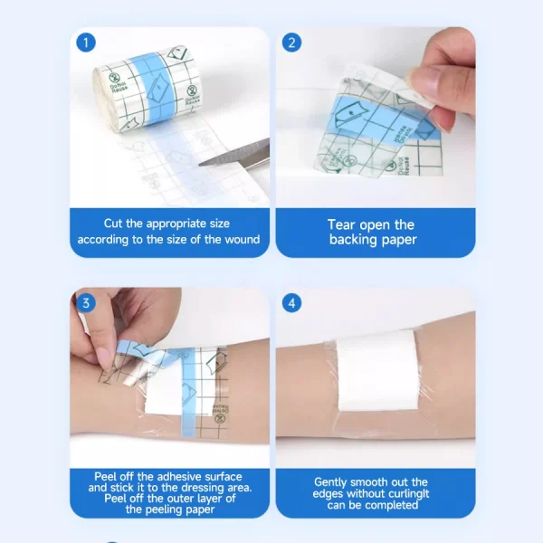 Waterproof Stretch Adhesive Bandage Protective Clear Transparent Dressing Film Disposable Cover Bandage Tape For Tattoos Shower - Image 3