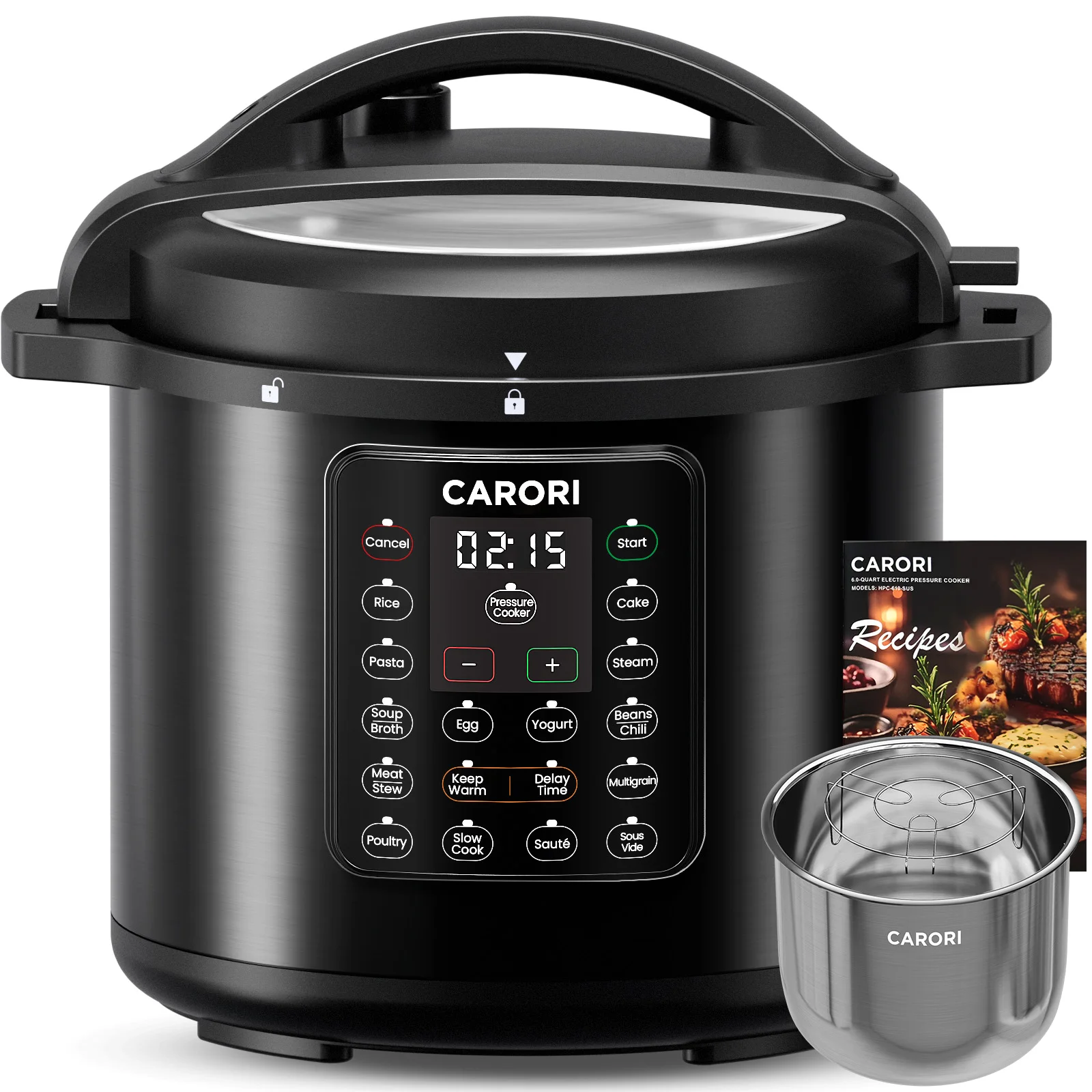 kf-Ac41caf7fdd3a442bb62dad87da66c0663 1200W 12-in-1 Electric Pressure Cooker 8Qt, Stainless Steel Pressure Cooker, Slow Cook Rice Cooker Steamer Sauté, Yogurt - Image 1