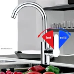 Kitchen Faucet Hot And Cold Vegetable Wash Basin Dishwashing Pool Sink Household Splash-proof Boosting Hot And Cold Faucet - Image 2