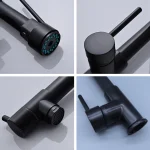 DQOK Black Brushed Spring Pull Down Kitchen Sink Faucet Hot & Cold Water Mixer Crane Tap with Dual Spout Deck Mounted - Image 3