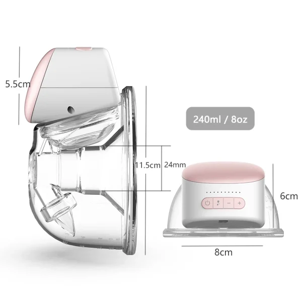 2/1pcs BB-P1 Wearable Breast Pump Hands Free Electric Portable Wearable Breast Pumps BPA-free Breastfeeding Milk Collector - Image 5