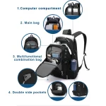 2025 Waterproof 17/20 Inch Laptop Backpack Men Airplane Travel Backpack Women Oxford Rucksack Male School Bag modern Mochila - Image 2