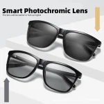 VIVIBEE Color Change Grey Frame Photochromic Polarized Sunglasses Men Square Classic Chameleon Glaases Transition Lens Eyewear - Image 2
