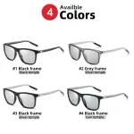 VIVIBEE Color Change Grey Frame Photochromic Polarized Sunglasses Men Square Classic Chameleon Glaases Transition Lens Eyewear - Image 3