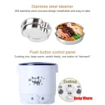 12V 24V Mini Rice Cooker Car Truck Soup Porridge Cooking Machine Food Steamer Heating Lunch Box Meal Heater Warmer 1L / 2L - Image 5