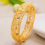 24k Bangles Girls Dubai Gold Color Turkish Egyptian Algeria Indian Moroccan Saudi Gold Color Bangles Kids Bangles Jewelry - Image 3