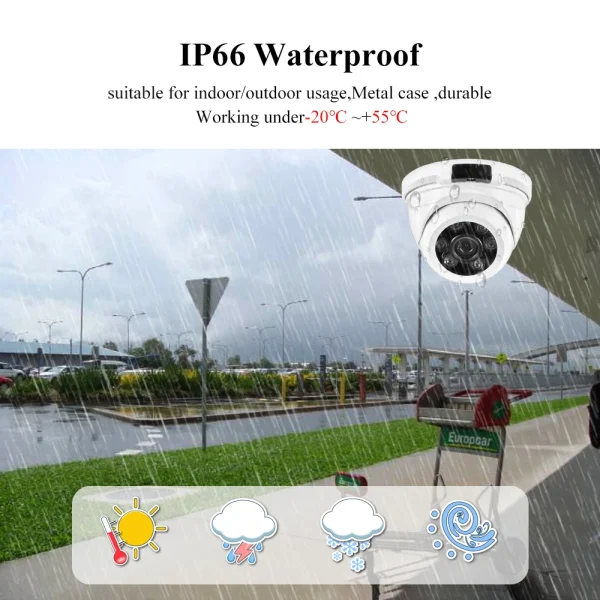 XMEYE 2.8mm H.265 4K 8MP 5MP 4MP IP Camera Indoor Outdoor Dome Face Detect POE Audio VandalProof P2P Video CCTV Surveillance - Image 3