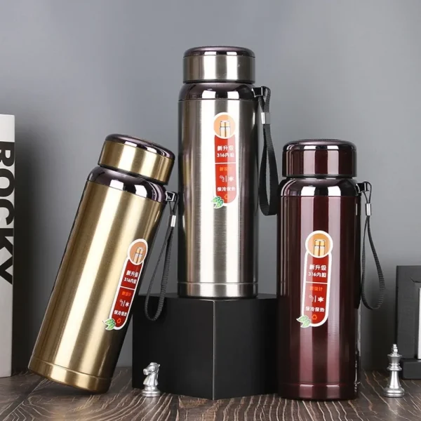 High-quality business tea cup with handle, 800ML insulated water bottle, leak-proof for hot tea, coffee, and cold drinks - Image 3