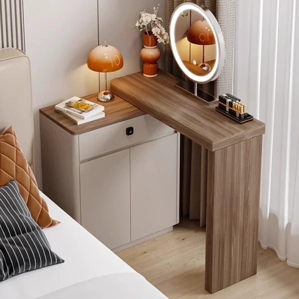 Italian minimalist dresser light luxury bedroom with fingerprint lock makeup table vanity Dressing table - Image 2