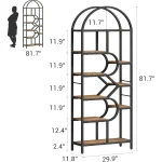 Geometric 6-Tier Metal Arched Bookshelf, 81.7 Tall Open Storage Display Rack for Unique Book Racks - Image 4