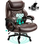 800lbs Capacity Big And Tall Office Chair with Wide Spring Seat 360-Degree Swivel Heavy Duty Casters for Executive Or Home Offic