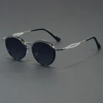 Retro Metal Frame High Quality Sunglasses for Women Men Trendy Punk Round Sun Glasses Luxury Brand Designer Driving Shades Women - Image 2