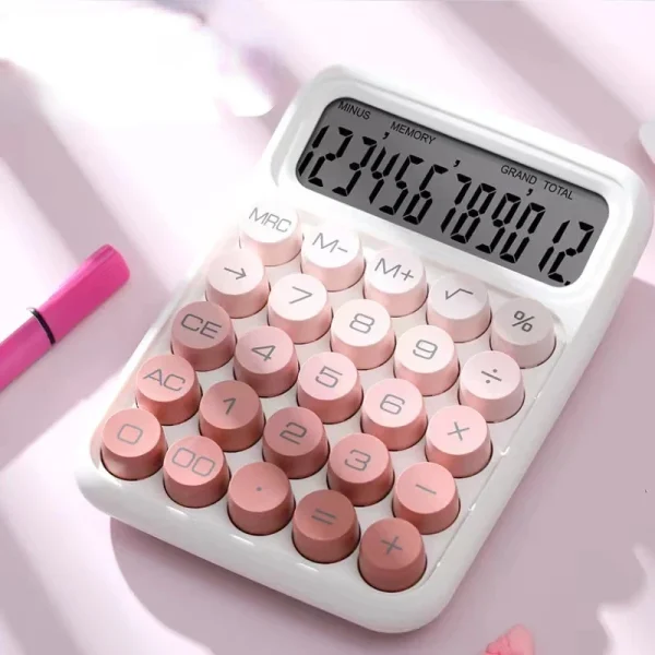 Gradation Candy Portable Calculators Large Display Mechanical Dot Keyboard Back To School Supplies Students/Finance Stationery - Image 3