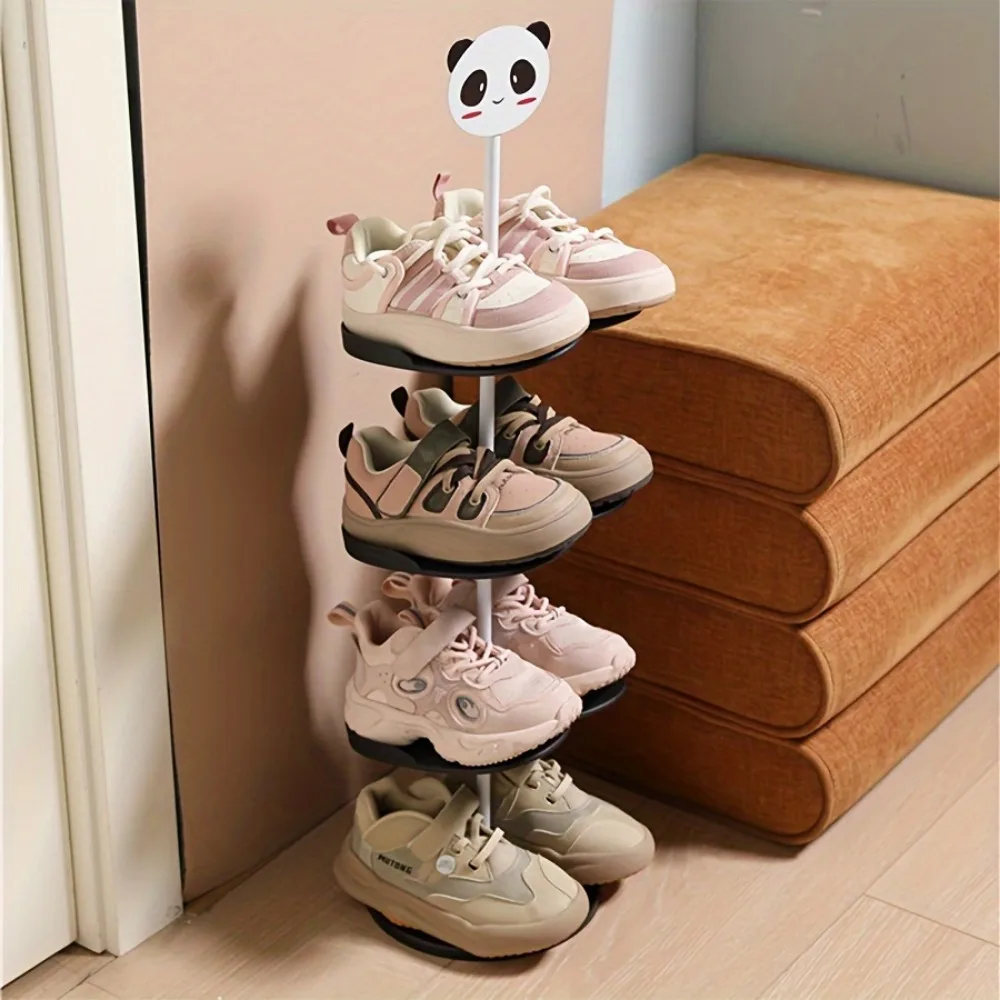 kf-S078353fdcfe74feeba096c79c7d092d7k Multi Layer Shoe Rack Cute Cartoon Animal Pattern Shoes Holder Rotating Adjustable Shoe Organizer Household Space Saving Stand - Image 1