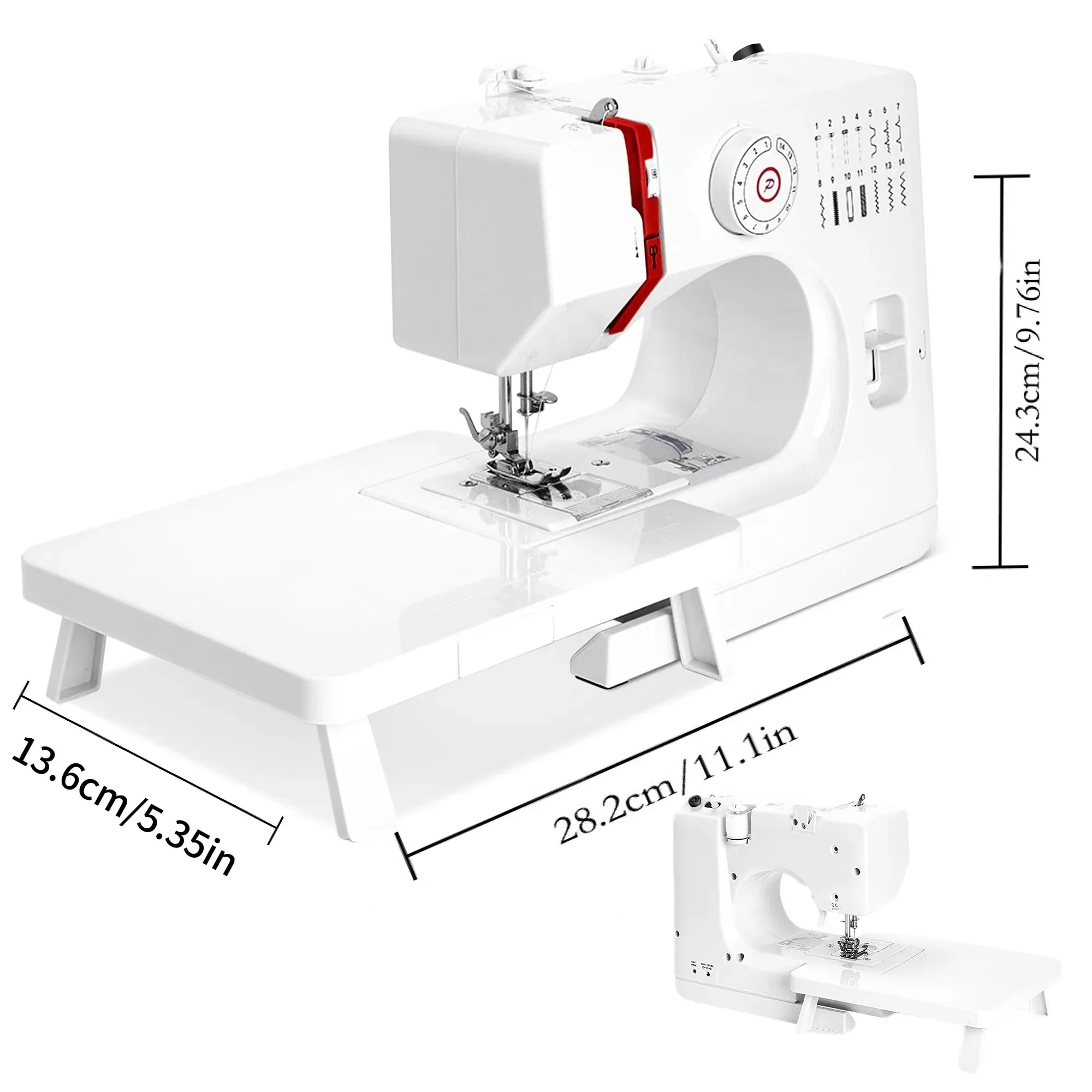 14+ Sewing Machine Small Portable Sewing Machine BRC Multifunctional Tabletop Mini Sewing
