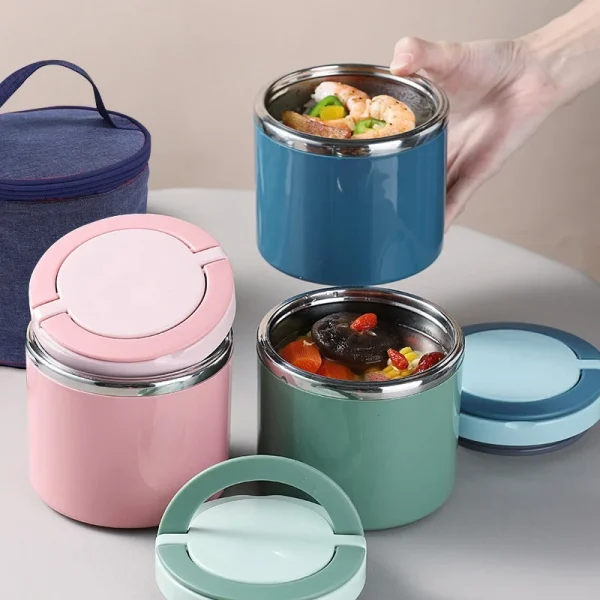 630ML 304 Stainless Steel Tiffin Box Drinking Cup Food Thermal Jar Soup Gruel Insulated Thermos Containers Portable Lunchbox - Image 3