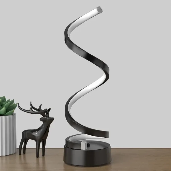 Classic Creative Spiral LED Table Lamp, Modern Minimalist Dimmable Spiral Table Lamp, Adjustable Arm, Soft Light, Multifunction - Image 2