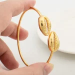 Simple Vintage Water Drop Open Cuff Bangles for Women 2025 Trend Shell Jewellery Geometric Arm Bracelet Aesthetic Jewelry Gifts - Image 3