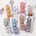 4Pcs/set Butterfly Hair Clip Set for Girls Double Layered Bow Cute Bangs Hair Pin Cotton Safe Kids Baby Hair Accessories Set - Image 5