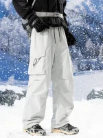 Men's Winter Fleece Cargo Pants Outdoor Waterproof and Windproof Insulated Ski Trousers Straight Warm Pants Asian Size M-4XL - Image 4