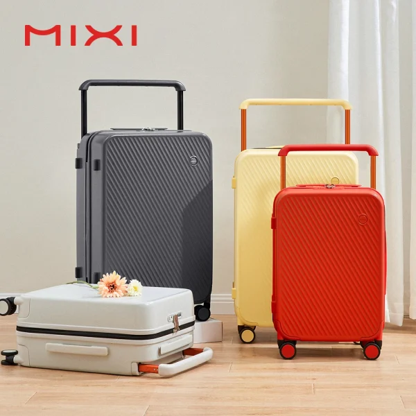 Mixi Gorgeous Wide Handle Suitcase 24" Travel Luggage Rolling Wheels Women Men 20" Carry On Cabin Hardside Patent Design M9276 - Image 2
