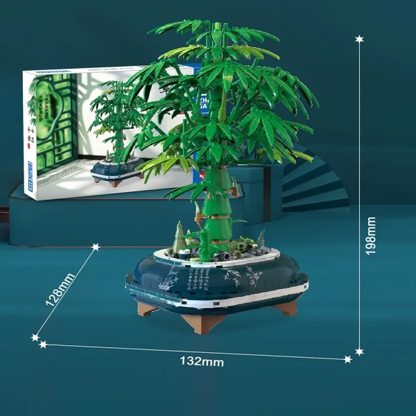 Knew Built Bamboo Bonsai Mini Building Blocks Series 3D Model Bricks Adult Decoration Children's Toys Gift Blessing Safe & Sound - Image 2
