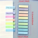 200Pcs European Retro Fluorescent PET Transparent Self-Adhesive Sticky Notes, Morandi Color-Coded Sticky Markers,Office supplies - Image 3