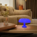 Mushroom table Lamp minimalist modern bedroom bedside lamp Danish designer orange decorative table lamp - Image 4