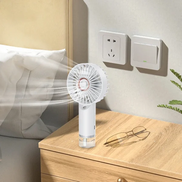 Humidifying Water Replenishing Handheld Spray Fan Fast Charging Convenient Desktop USB Charging Mini Handheld Fan 2025 New - Image 3