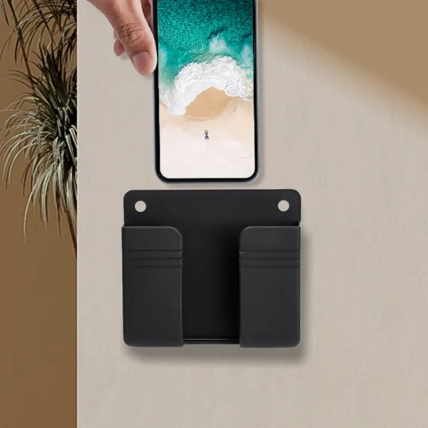 1-8pcs Wall Mounted Mobile Phone Holder Universal Cell Charge Storage Box Remote Control Hanging Stand TV Remote Control Bracket - Image 4