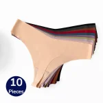 Poblador 10PCS/Set Women's Panties Fashion Simple Seamless Underwear Breathable Thongs Sexy Lingerie Comfortable Sport G-Strings