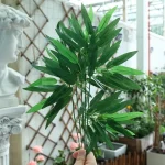 40cm Artificial Bamboo Leaves Silk Cloth Leaf Plant Lucky Bamboo Autumn Party Home Wall Weddings Garden Door Frames Decoration - Image 3