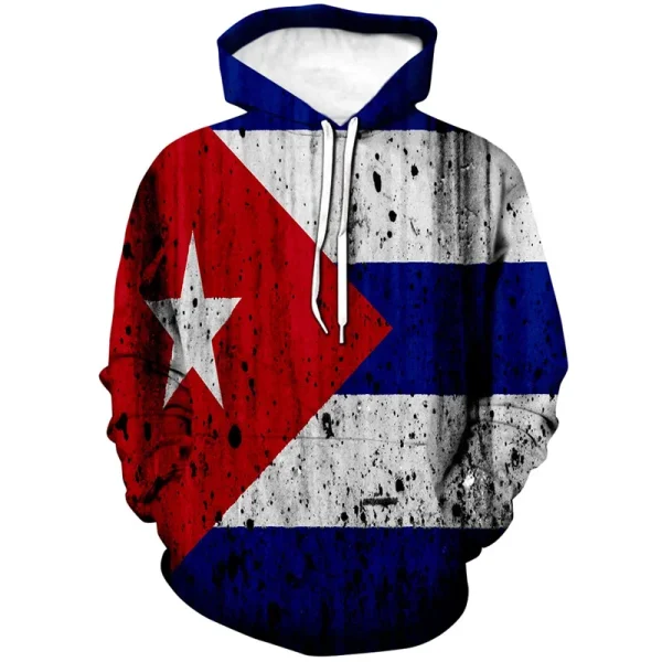 3D Printed Cuba Flag Hoodie For Men New In Long Sleeves Sweatshirts Pullover Tops Fashion Sports Running Oversized Hoodies - Image 5