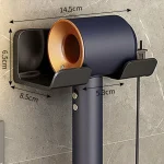 Wall mounted non perforated Hair Dryer storage rack Bathroom hair dryer storage and placement rack Multi functional storage rack - Image 3