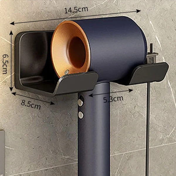 Wall mounted non perforated Hair Dryer storage rack Bathroom hair dryer storage and placement rack Multi functional storage rack - Image 3