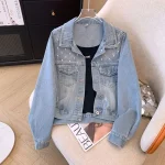 Women's Denim Jackets Sequin Crop Female Jeans Coats 2025 New Arrivals Small With Rhinestones Short Diamonds in Promotion Deals
