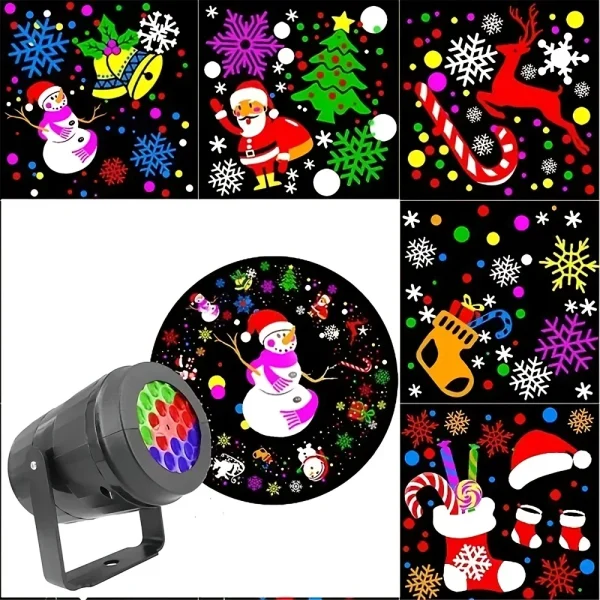 Snowflake Christmas Party Laser Projector, Stage Rotating LED Lights, Santa Claus Outdoor Vacation Garden Lighting - Image 5