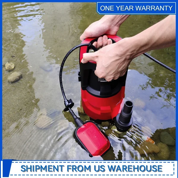 1HP Sump Pump Submersible Electric Water Pump with 3700GPH Automatic Float Switch for Pool Draining Hot Tub Flood Drain and Irri - Image 3