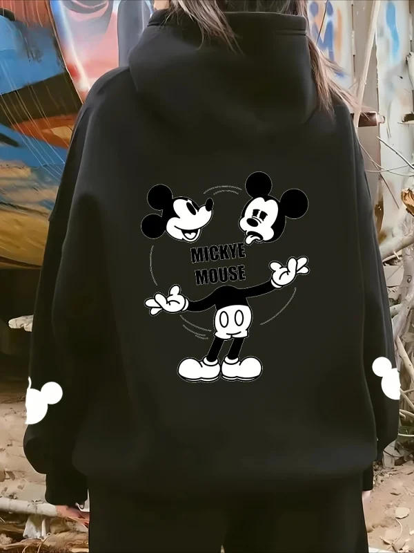 Mickey Print Design Men's Women's Hooded Sweatshirt Trendy Pullover for Daily Wear Funny Mickey Mouse Fashion Streetwear Hoodie - Image 3
