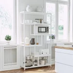 IRONCK Bookshelves and Bookcases 6-Shelf Etagere Bookcase, Industrial Open Display Shelves Geometric Bookcase with Sturdy Frame