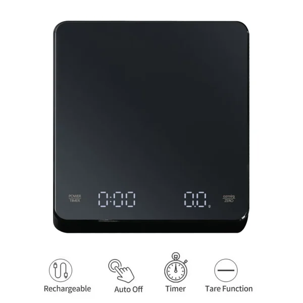 Digital Mini coffee scale for Kitchen LED Screen Espresso USB 3kg Max.Weighing 0.1g High Precision,Pocket Precision in Oz/ml/g - Image 2