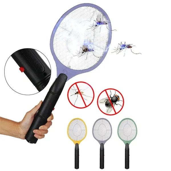 Electric Fly Insect Bug Zapper Bat Handheld Insect Fly Swatter Racket Portable Mosquitos Killer Pest Control For Bedroom Insects - Image 2