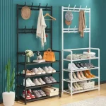 Household integrated multi-functional simple assembly Door storage Shoe rack Shoe hat rack Multi-layer rack - Image 4