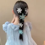2PCS New Princess Snowflake Girls Lovely Hairpins Children Headwear Hairgrip Hair Clips Barrettes Hair Clips - Image 2