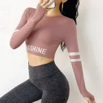 Cloud Hide Black Women Yoga Shirt Fitness Sexy Sports Gym Crop Top Running Long Sleeve Blouse Winter T-Shirt Workout Sportswear - Image 3