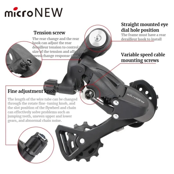 MicroNEW Bicycle Rear Derailleur 7 8 9 10 11 Speed Mountain Road bike gear shifter Groupset 10 11-speed road bike derailleurs - Image 3