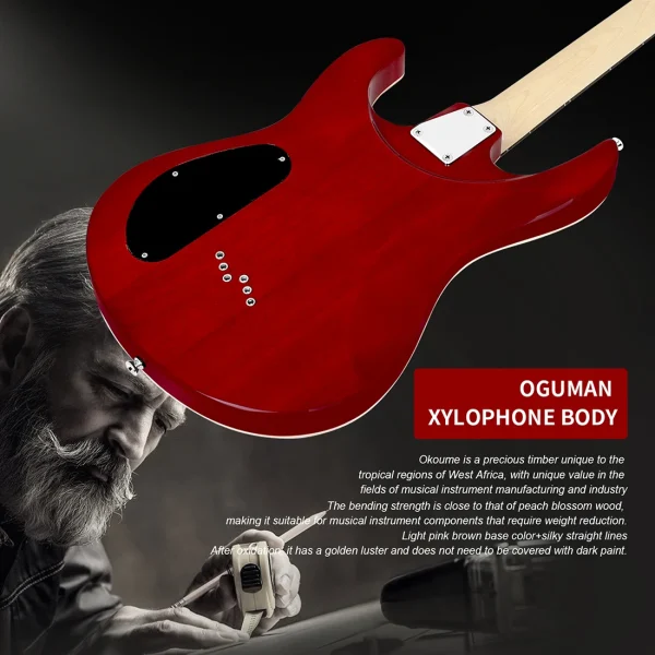 IRIN Electric Guitar Red Kit Technology Wood Fingerboard Outlook Stylish Melodious Sound For Guitar Beginner Best Gift - Image 4