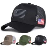 Unisex American Flag Embroidery Baseball Net Caps Spring and Summer Outdoor Adjustable Casual Hats Sunscreen Hat Sports Cap